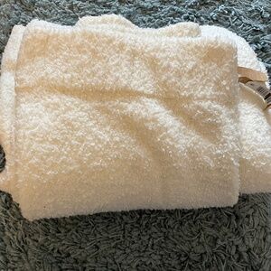 Skims Teddy fleece wide leg pants, ivory, size 2X NEW!